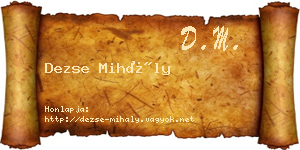 Dezse Mihály névjegykártya