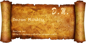 Dezse Mihály névjegykártya